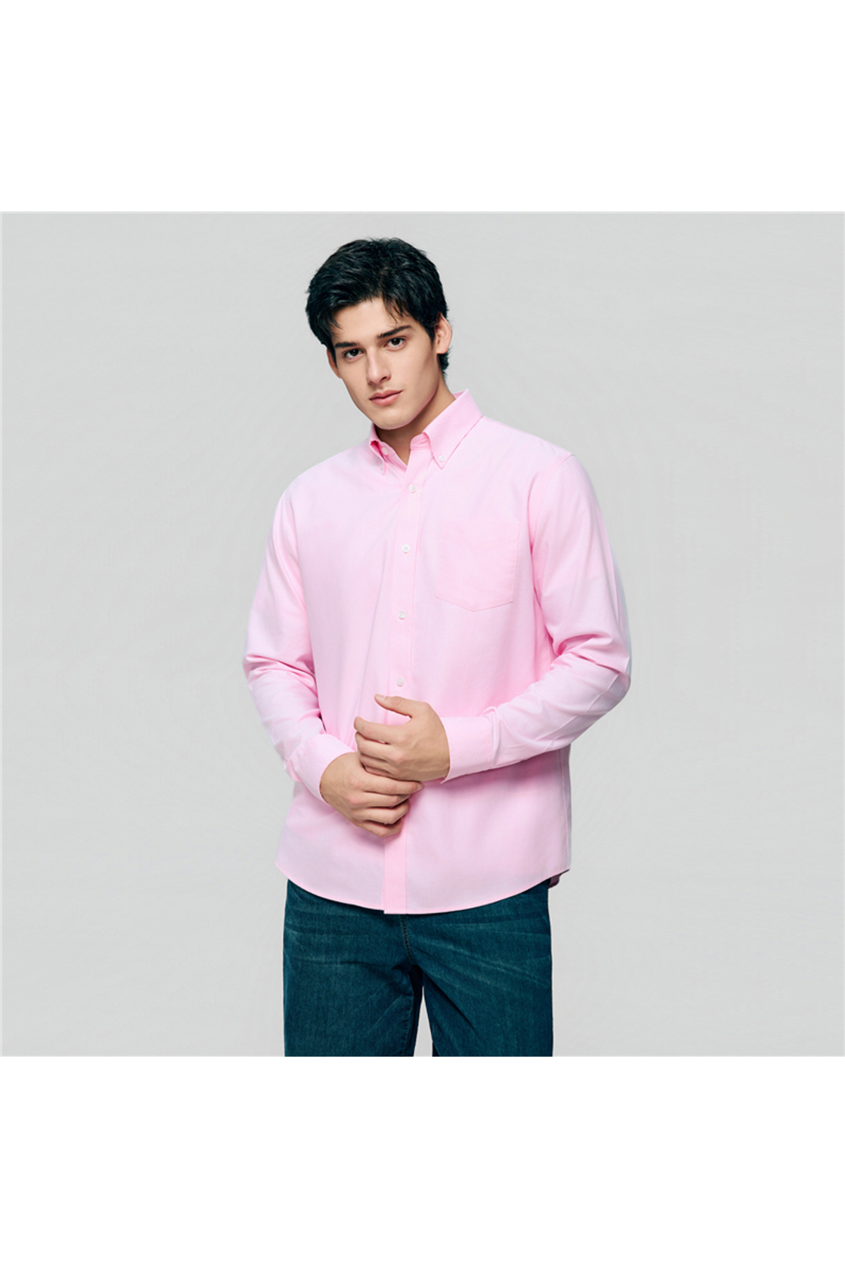 Giordano Men’s Cotton Long-Sleeve Wrinkle-Free Shirt