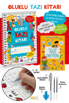 Parodi Yayınları Oluklu Yazı Kitabı - Sihirli Kalem Seti - Kabartmalı Yeniden...