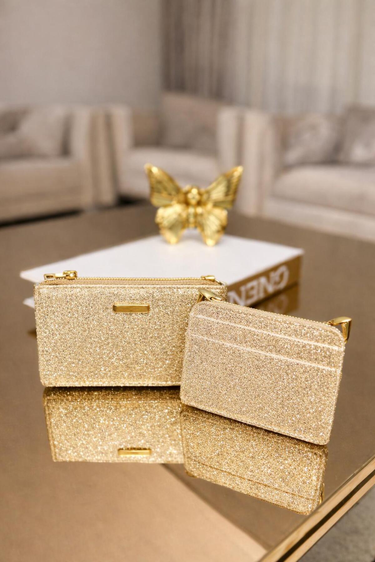 NEW SEASON GLITTER WALLET+WOMEN'S WALLET WITH CARD