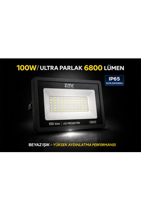 ZMR LUMIXA 100WATT ULTRA SLİM LED PROJEKTÖR(220V-6500K-6800LM) BEYAZ IŞIK