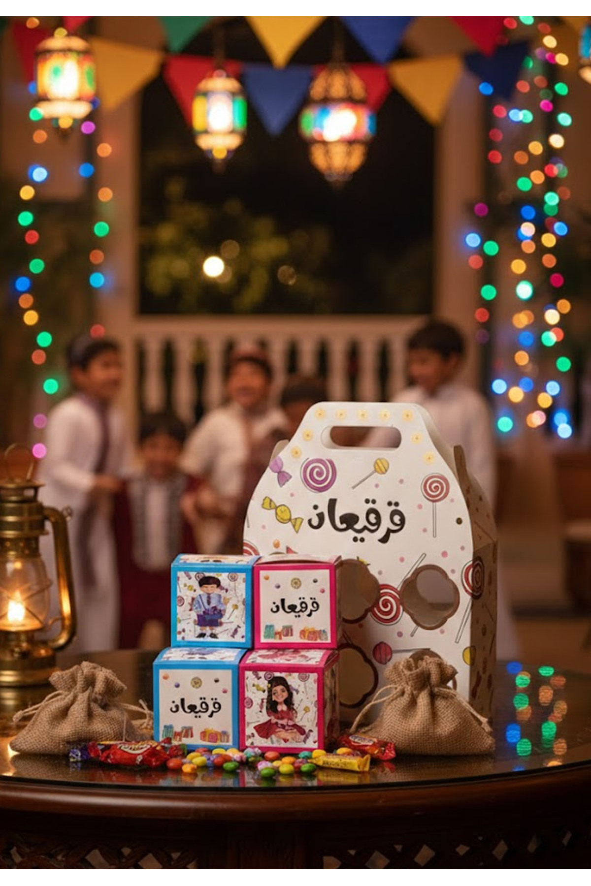 Sweet packaging boxes and Eid distributions - innovative Qirqi'an design - 4 boxes