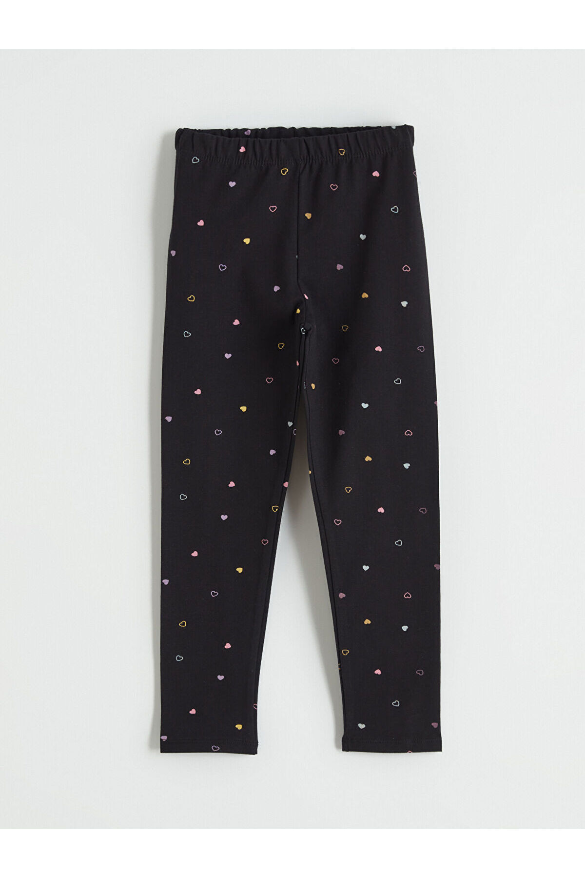 LC Waikiki Esse Collection Siyah Kalp Baskılı Kız Çocuk Tayt fotoğrafı 3 (önizleme)