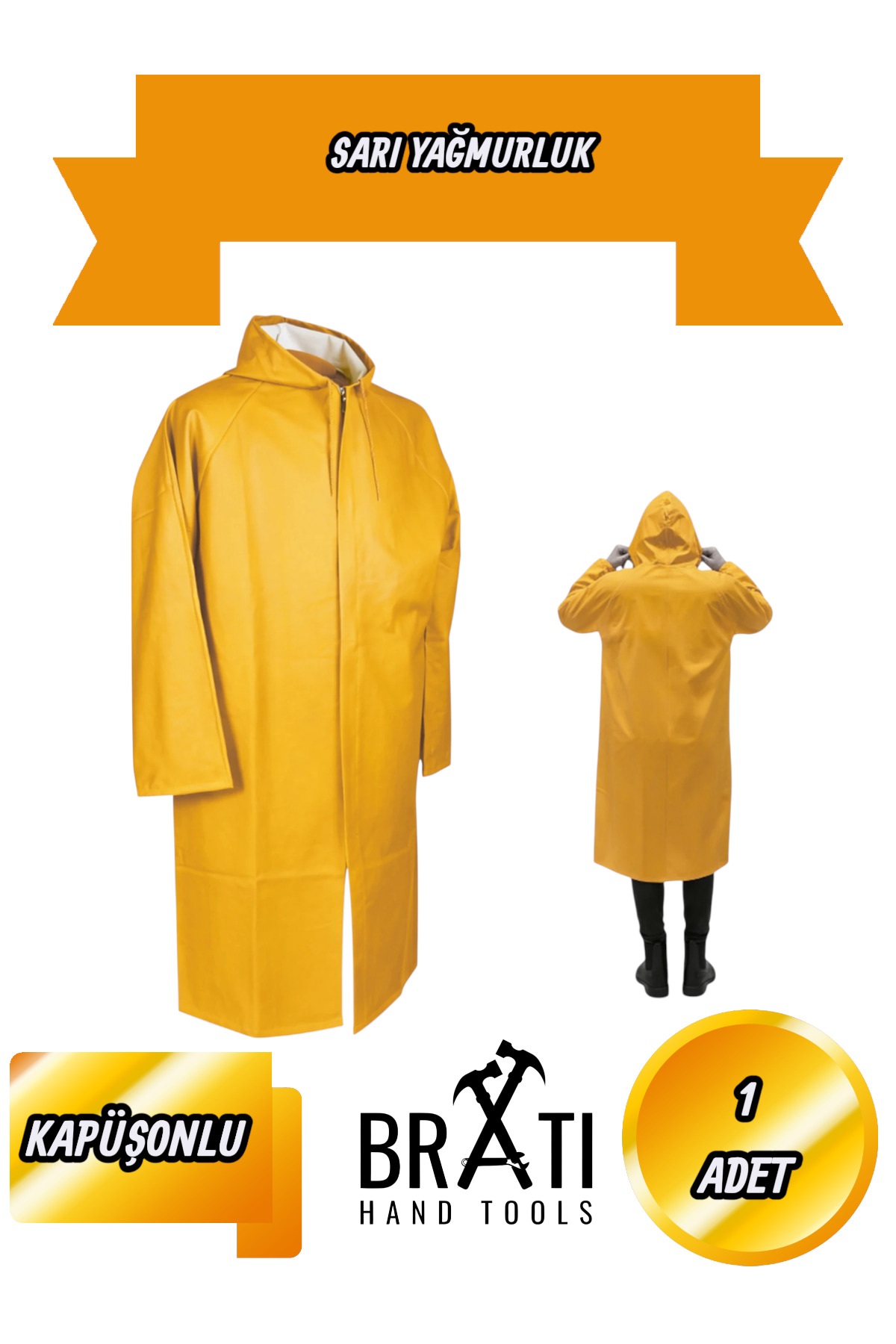 Pvc Yağmurluk Balıkçı İşçi Yağmurluk Kalın XXL — زرد 4201BRTBLTPVCSYXXL — تصویر 4 از 5