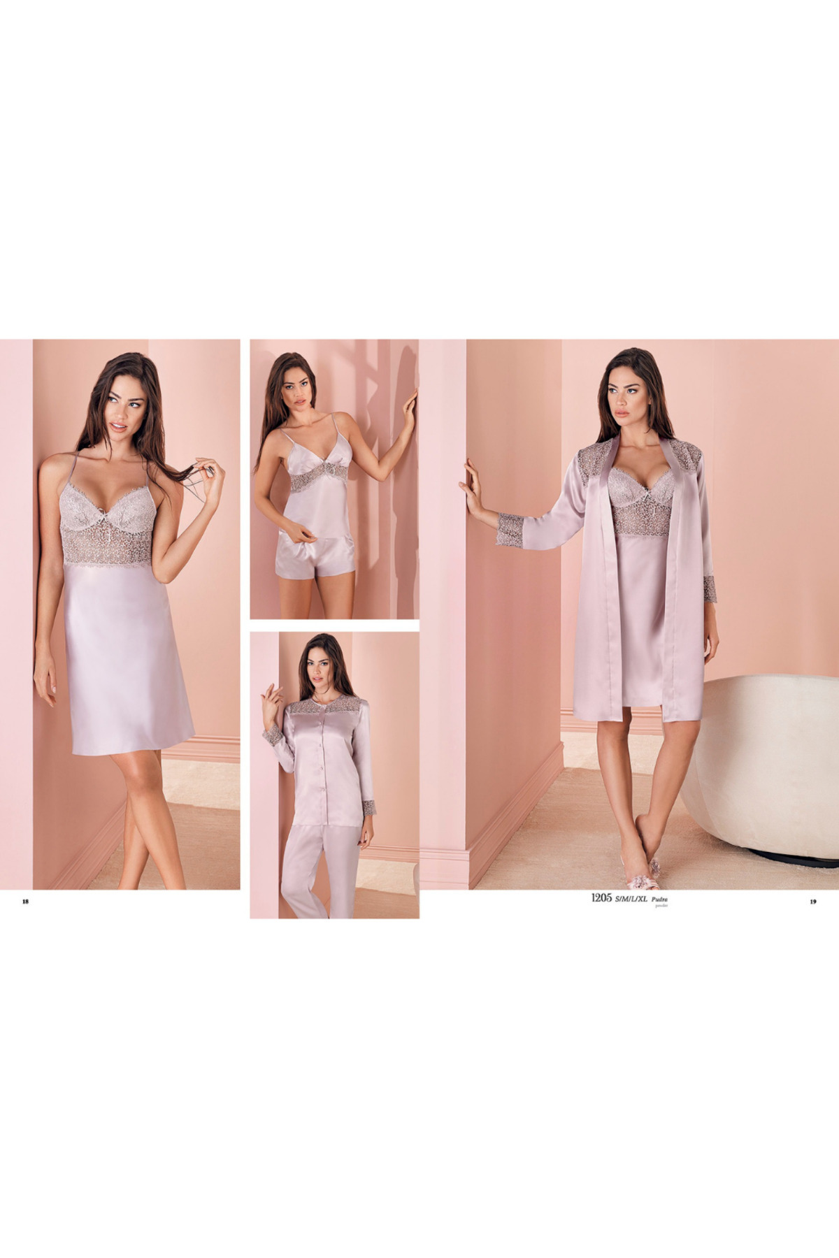 Espuar Kadın 1205 Çeyizlik Saten Altılı Gecelik Takım