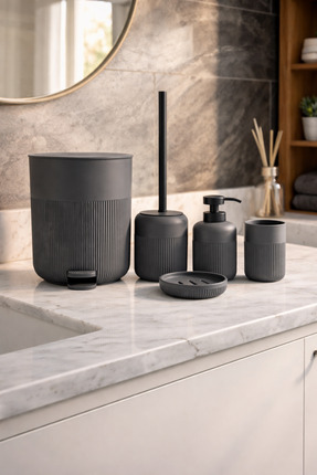 CEZVE HOME 5 Parça Banyo Aksesuar Seti – Modern & Şık Tasarım
