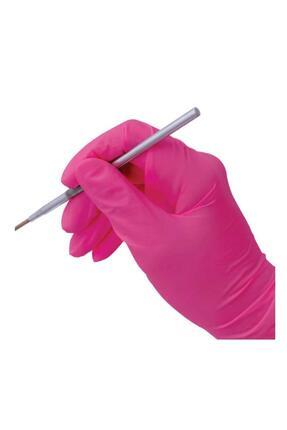 YCKTEDARİK BEYBİ Pudrasız Pembe Nitril Muayene Eldiveni - 100'lük Kutu S BEDEN