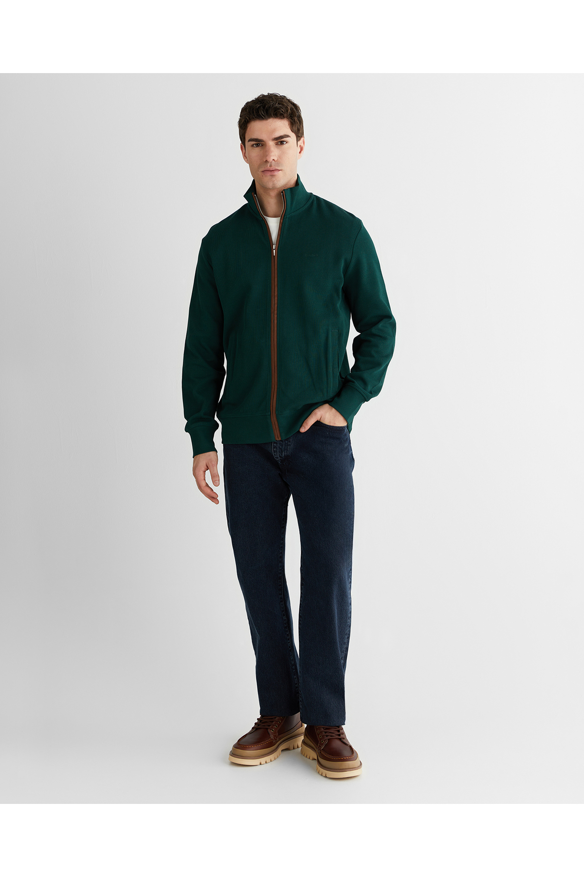 Gant Erkek Yeşil Regular Fit Hırka görsel 3
