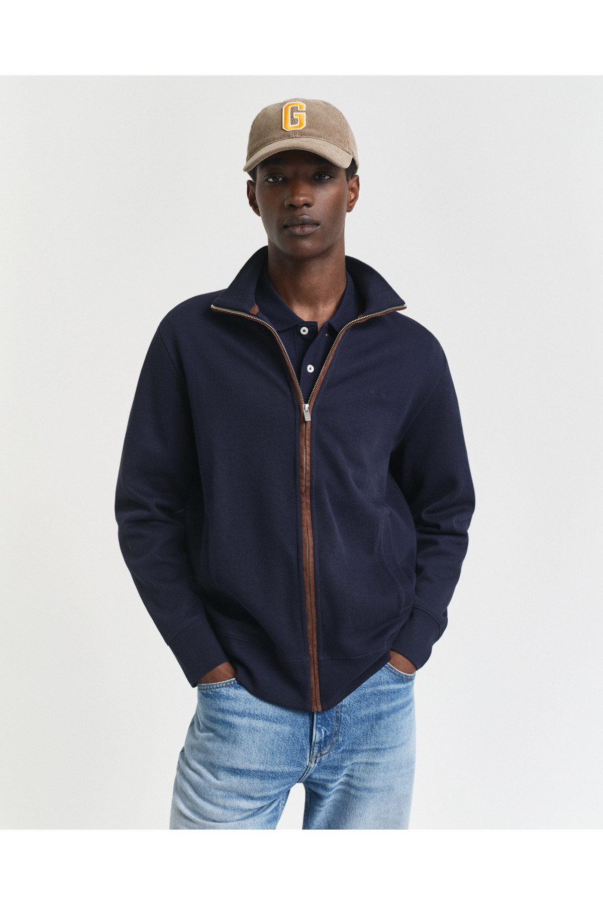 Gant Erkek Lacivert Regular Fit Fermuarlı Hırka