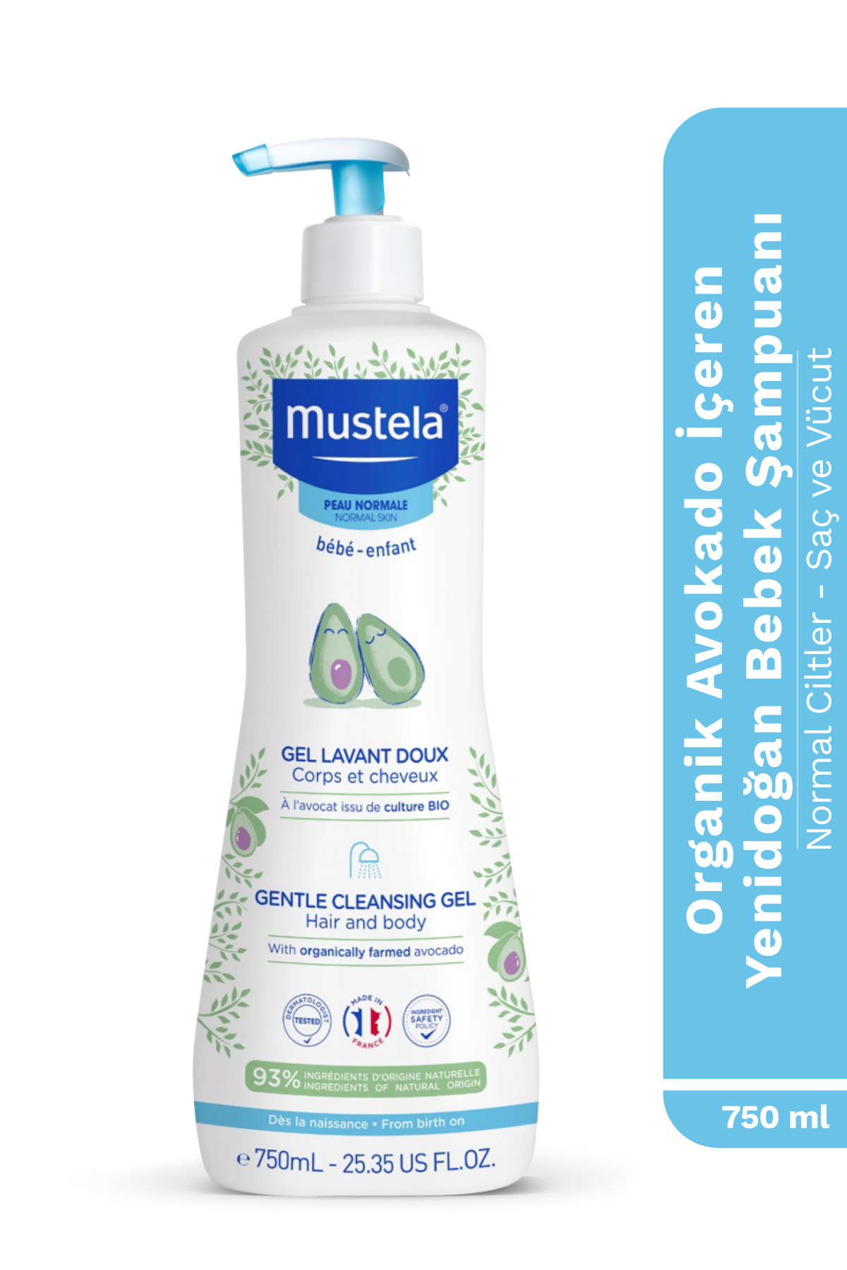 Mustela Organik Avokado İçeren Yenidoğan Bebek Şampuanı 750 ml - Fiyatı, Yorumları