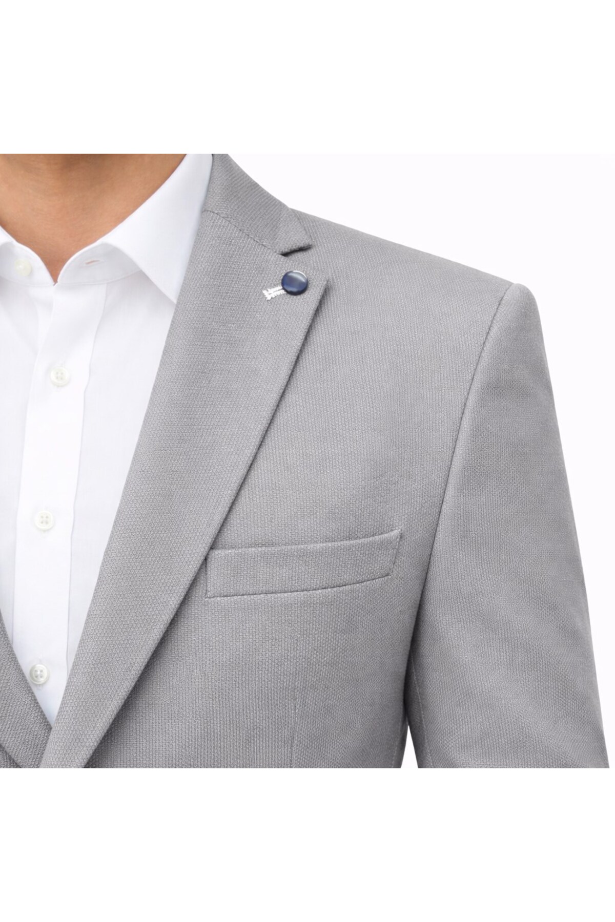 Plus Scorpion Erkek Açık Füme Slim Fit Blazer Ceket, Tek Düğme, Modern Kesim görsel 5