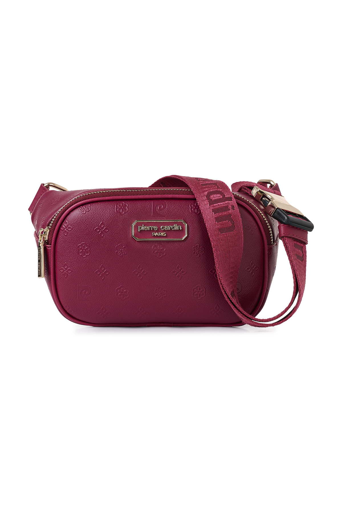 Pierre Cardin Limited Edition Vişne Ayarlanabilir Klipsli Askılı Fermuar Kapamalı Kadın Omuz Çantası Bel Çantası görsel 4