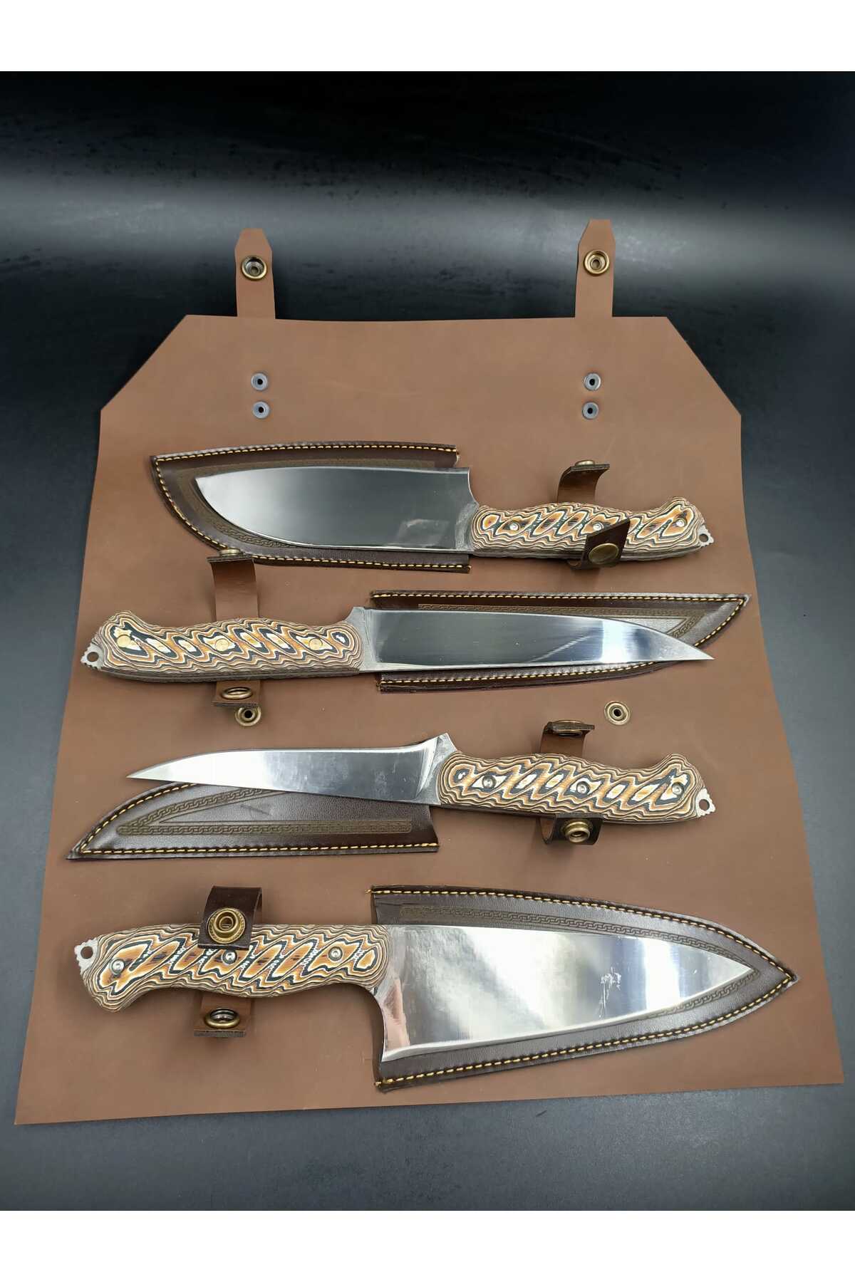 Cirpak ブレード サイパン BLADE SAIPAN 1944 スタチュー YATAĞANBIÇAK 4lü Verzalit Saplı Çantalı Şef Seti - Fiyatı, Yorumları