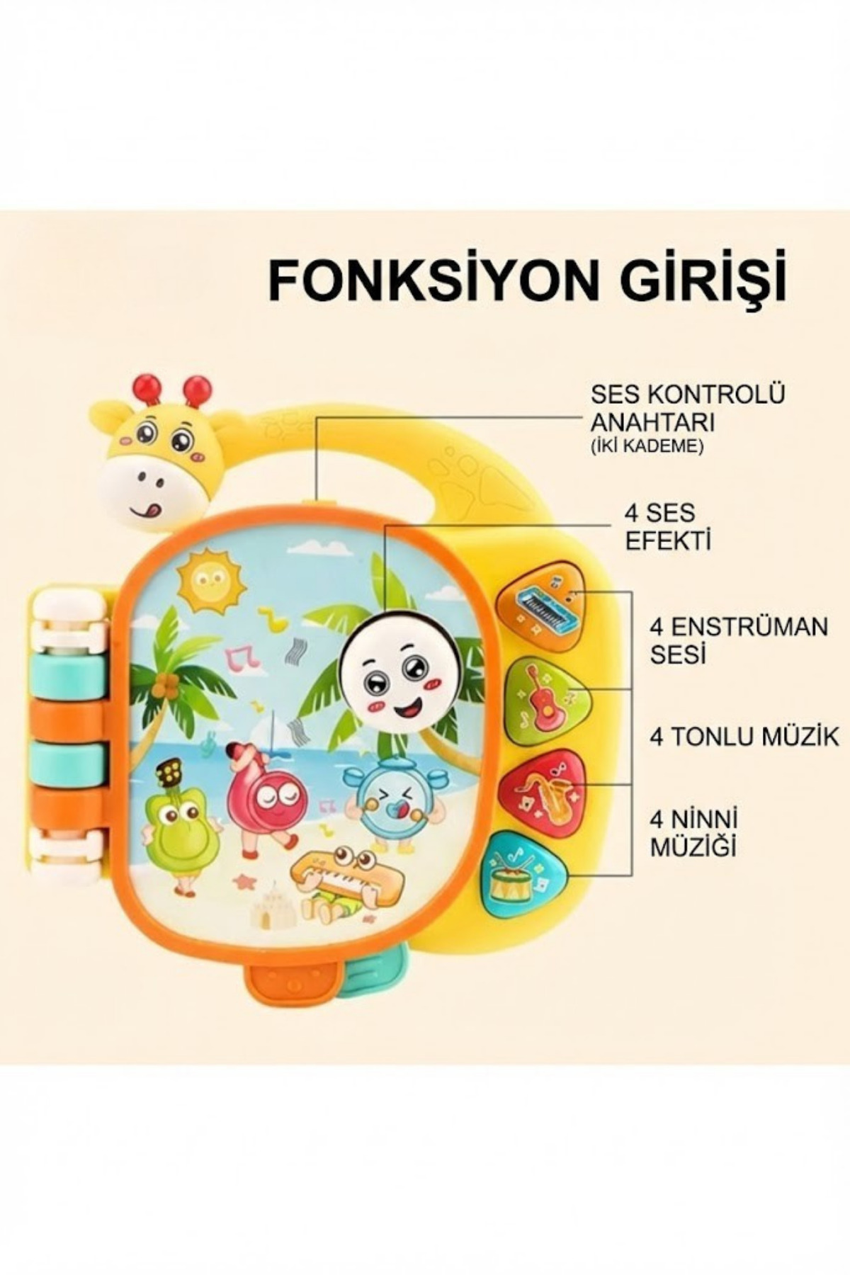 craftivio Zürafa Kitap Eğitici Müzikli Sesli Ve Işıklı İnteraktif Bebek Oyuncağı (+12 Ay) fotoğrafı 4 (önizleme)