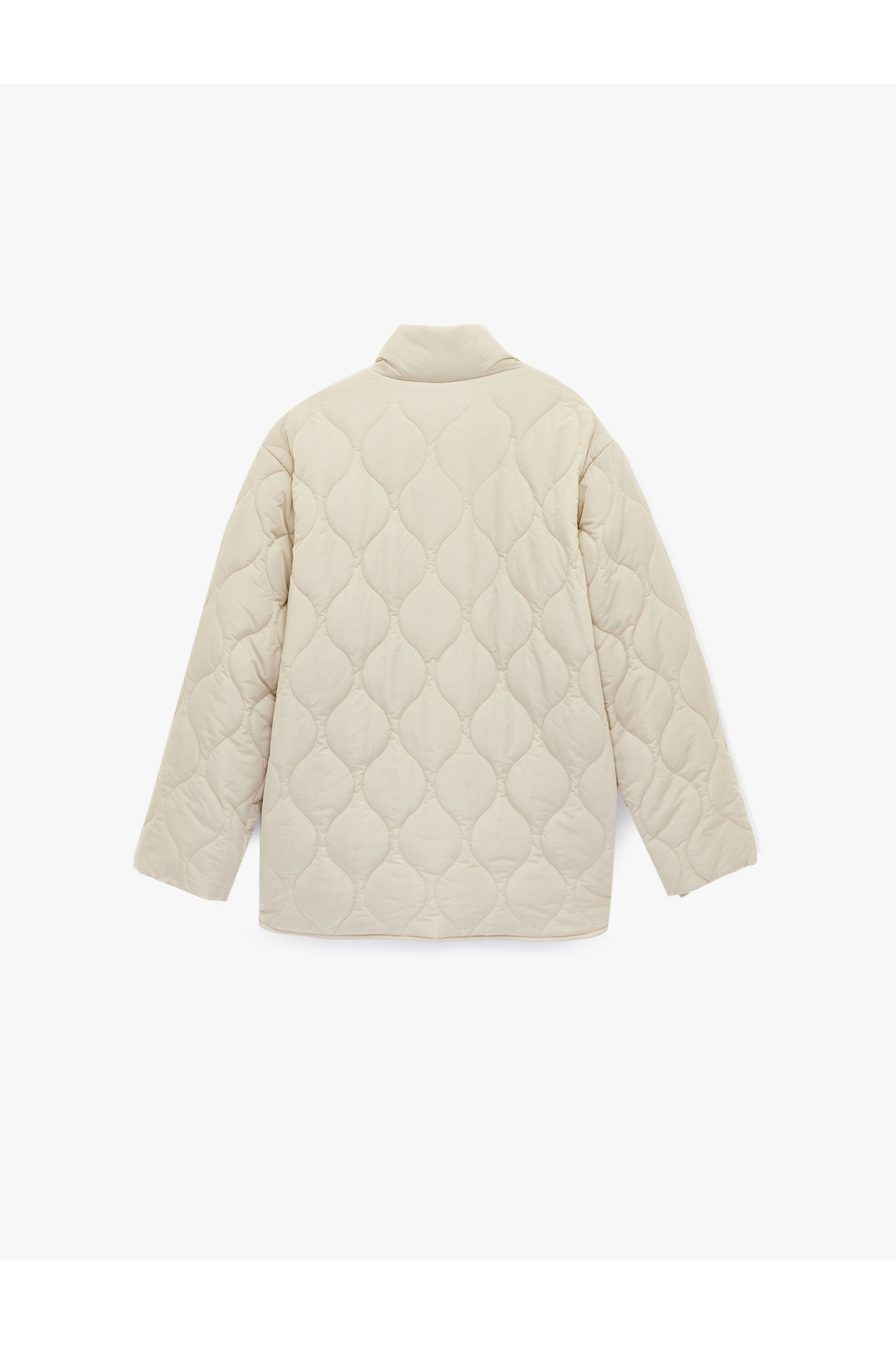 Koton  Fermuar Cepli Uzun Kollu Dik Yaka Kapitone Mont - Görsel 2