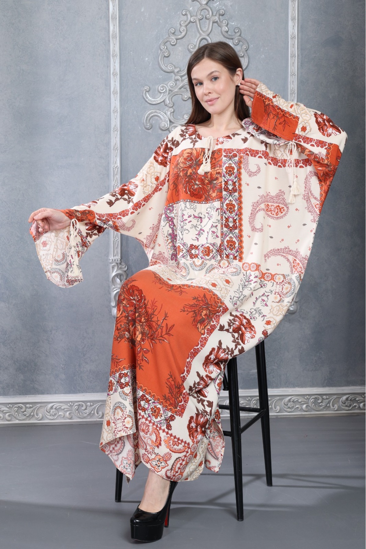 mervemoda BÜYÜK BEDEN BATTAL KALIP ELBİSE görsel 7