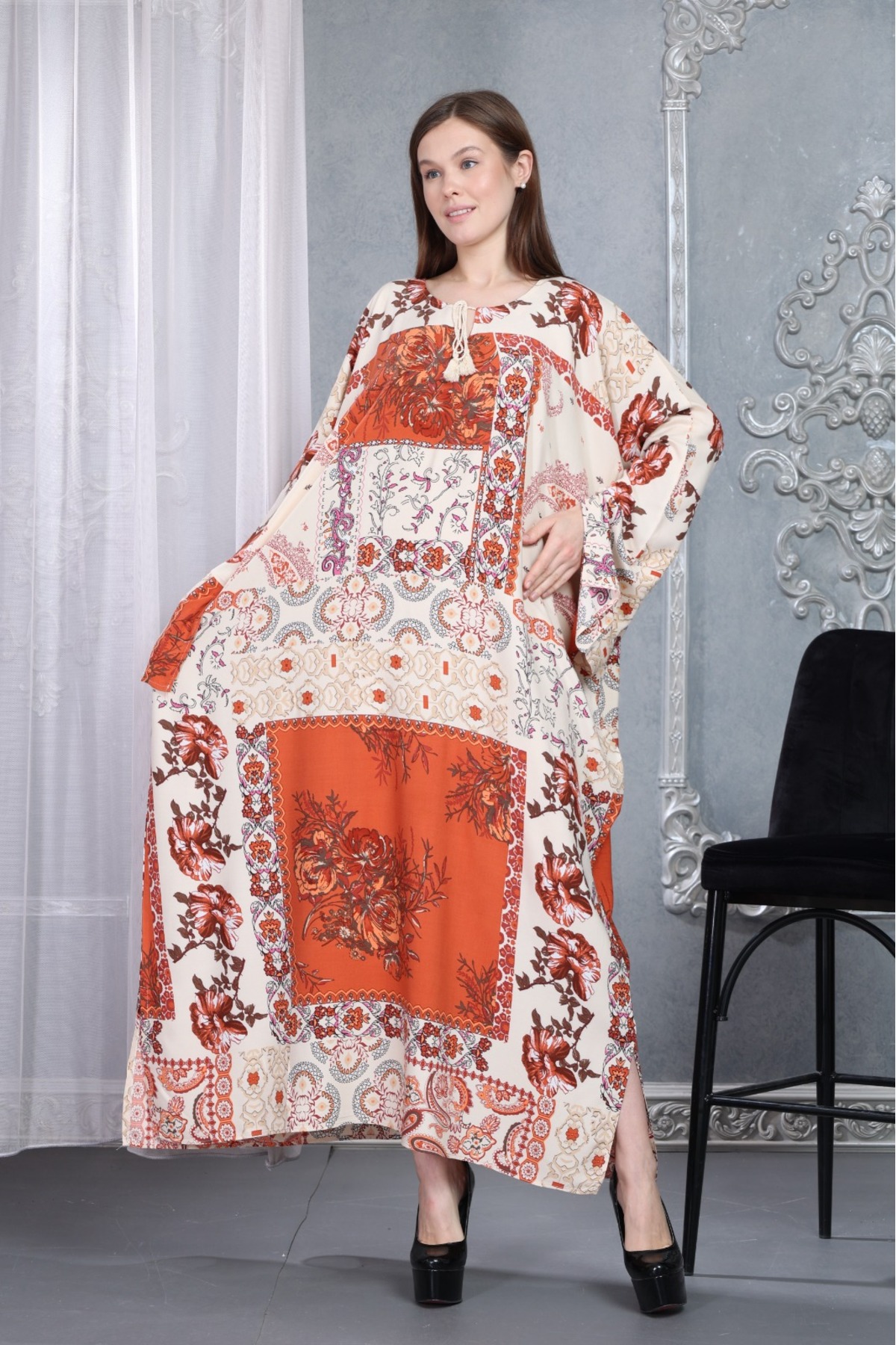 mervemoda BÜYÜK BEDEN BATTAL KALIP ELBİSE görsel 3