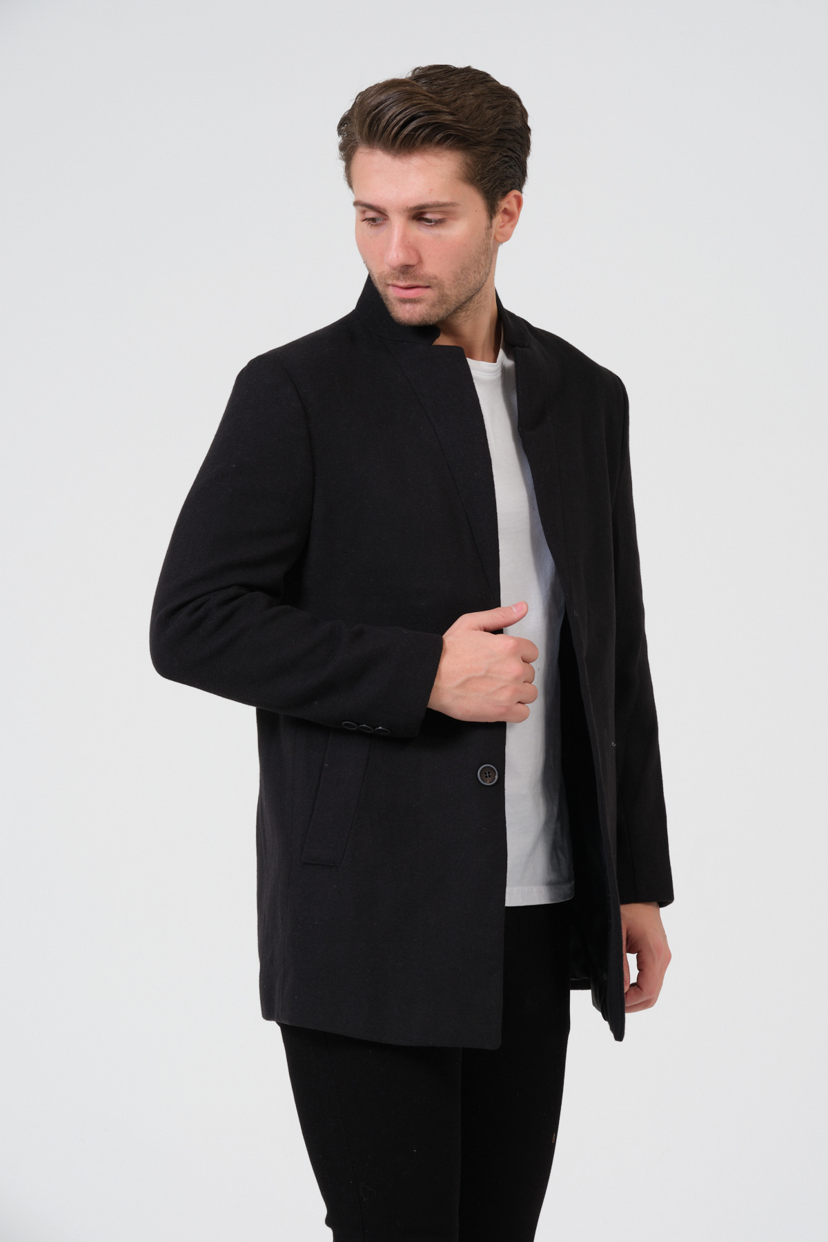 VALUE FASHION Erkek Slim Fit Kaşe Kaban, Ceket, Mont görsel 2