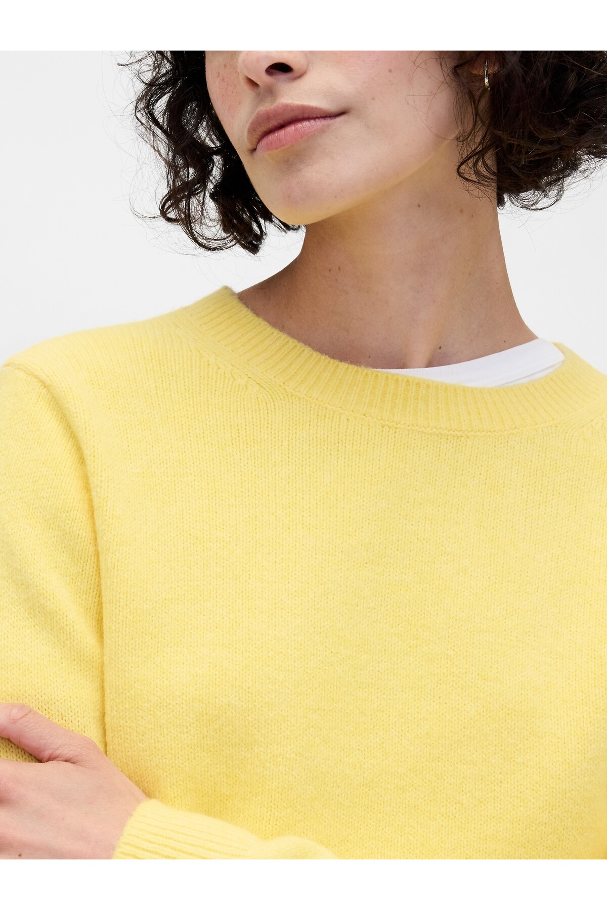 GAP  Kadın Sarı CashSoft Bisiklet Yaka Kazak - Görsel 3