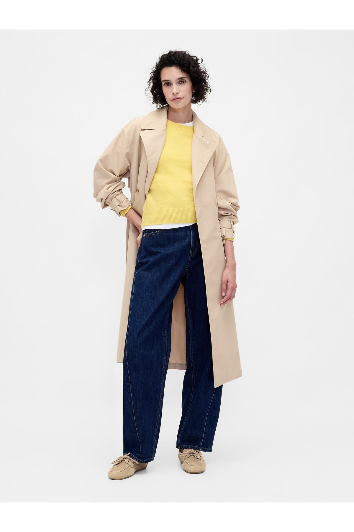 GAP  Kadın Sarı CashSoft Bisiklet Yaka Kazak - Görsel 5