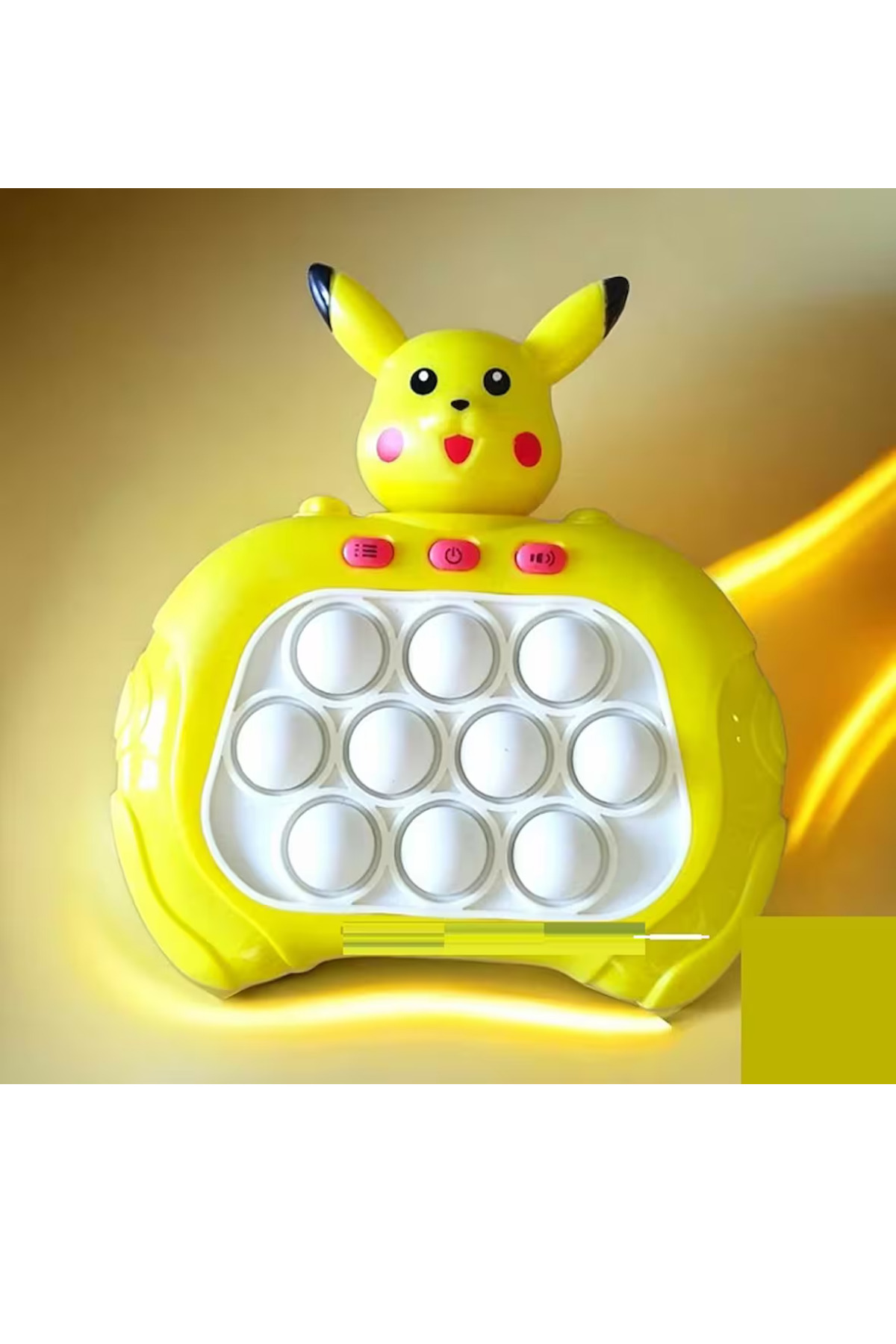 düşler oyuncak dünyası Işıklı Sesli Müzikli Pikachu Karakterli Popit Pilli Eğitici Stres Giderici Quick Push Konsol PİKAÇU fotoğrafı 4 (önizleme)