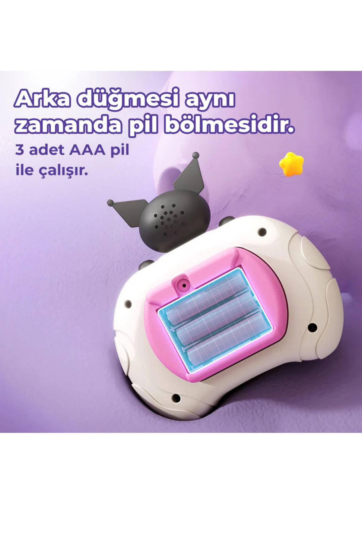 düşler oyuncak dünyası Işıklı Sesli Müzikli Kuromi Karakterli Popit Pilli Eğitici Stres Giderici Quick Push Konsol KUROMİ fotoğrafı 6 (önizleme)