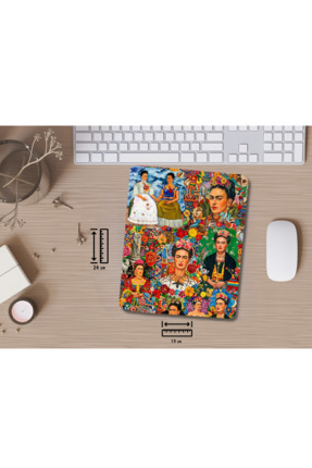 IVART Frida Kahlo - Karışık Desenli Bileklik Destekli Dikdörtgen Mouse Pad