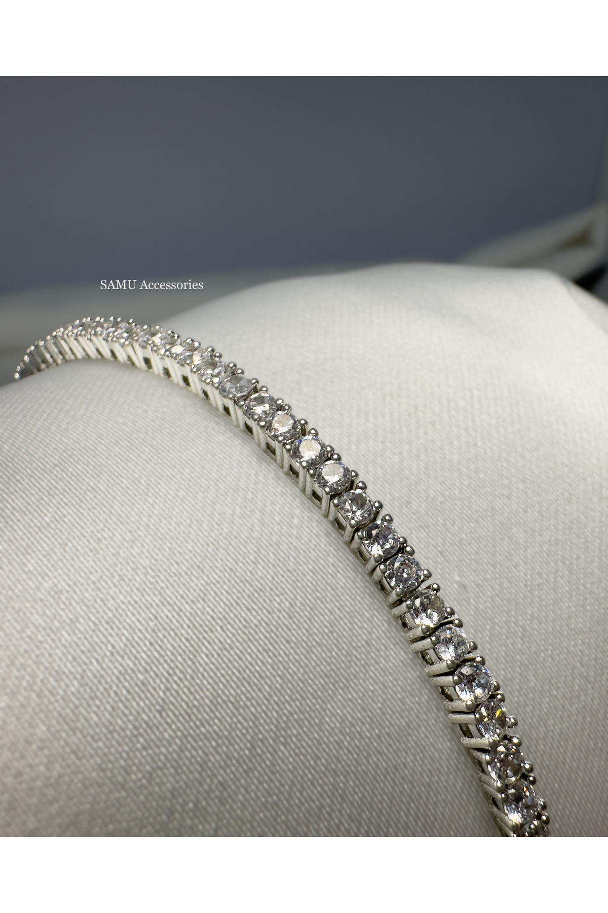Samu Accessories Klasik Su Yolu Çelik Bileklik - Silver Classic Tennis Bracelet görsel 4
