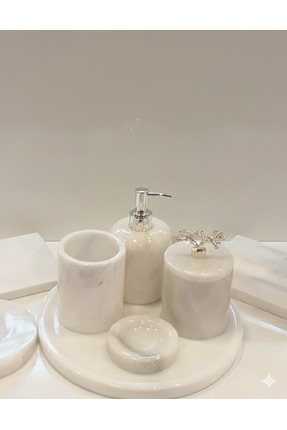 mermer home dekorasyon beyaz mermer banyo seti 5 li