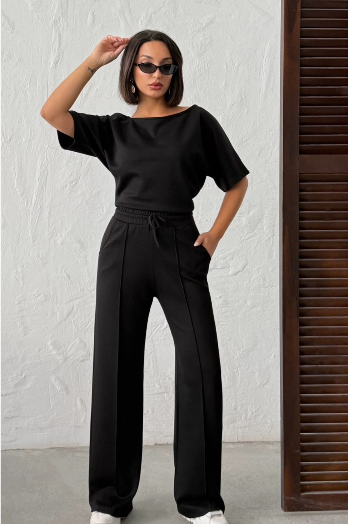 MEECY Komplet sa kratkim rukavima i dubokim izrezom