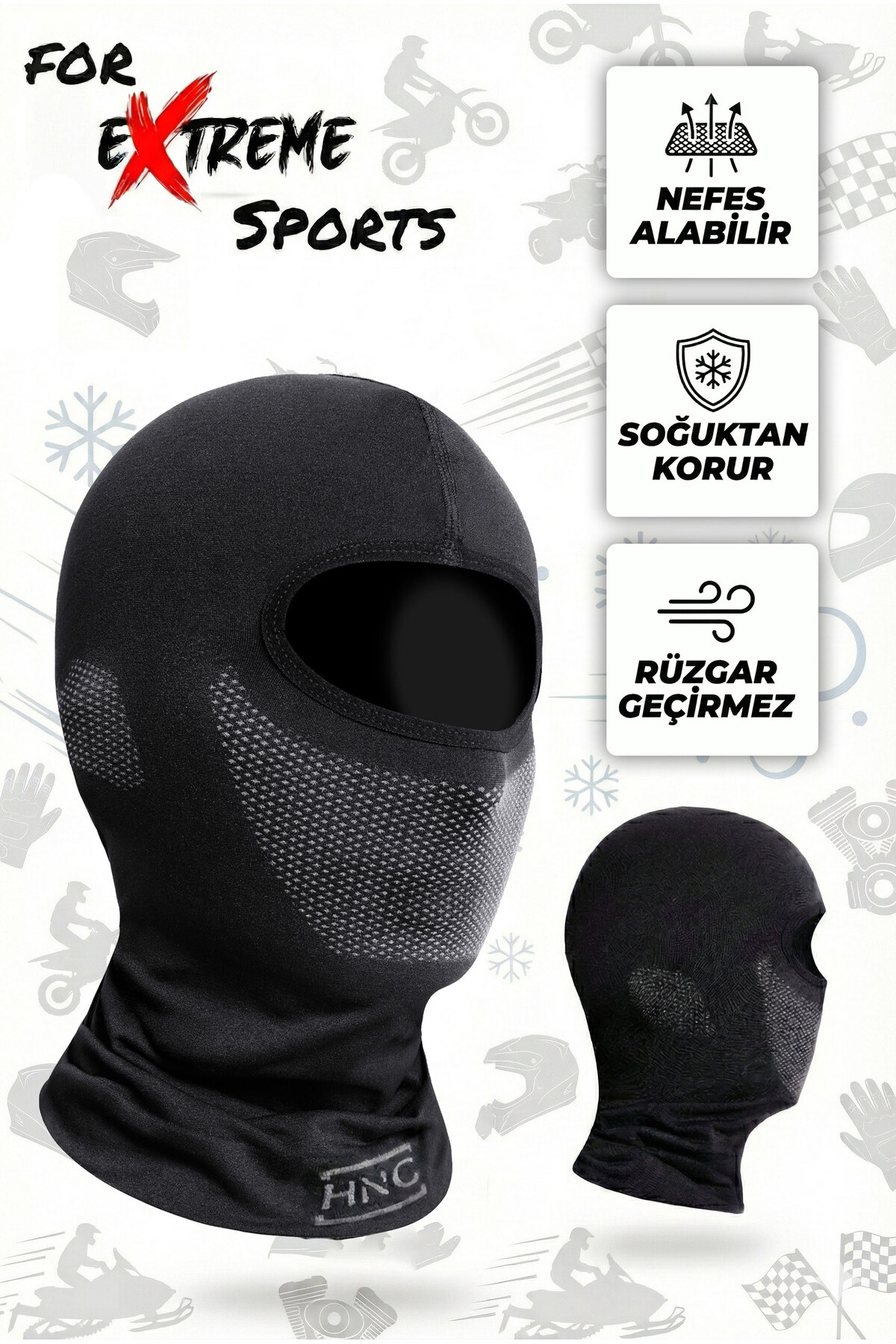 HNC Sport Premium Motosiklet Balaklava Nefes Alan Motorcu Termal Maske - Çok Amaçlı Sporcu Maskesi