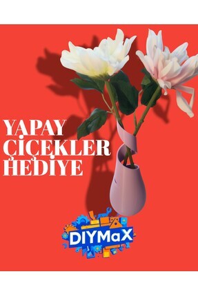 DIYMaX VERDA Yapay Çiçek Saksısı 20 cm Dekoratif Modern Masaüstü Saksı 7 cm Ç...