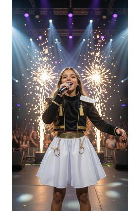 Lizsa Kız Çocuk K-Pop Idol Black Edition Sahne Kostümü