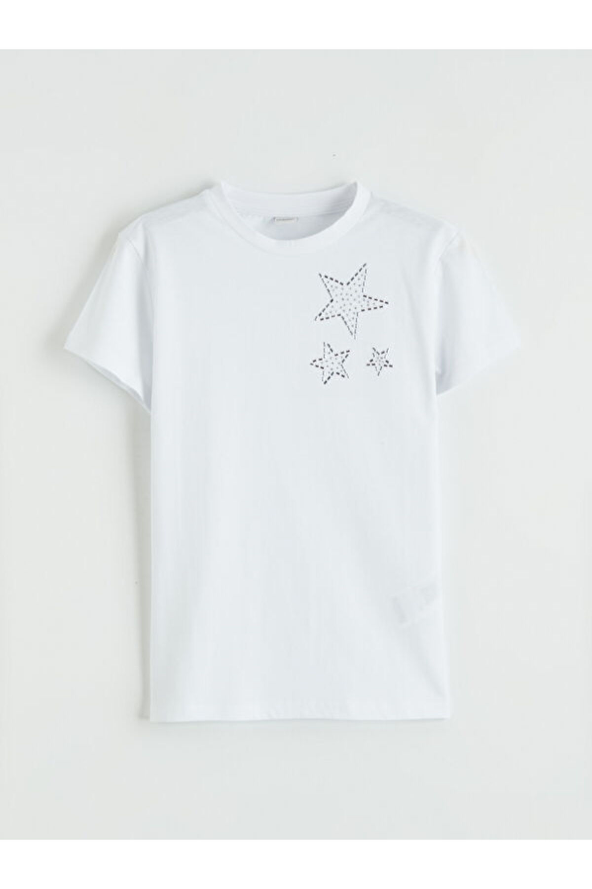 LC Waikiki Esvab • Modern & Distinctive Zero Roba Collar Star Printed Girls' T-Shirt