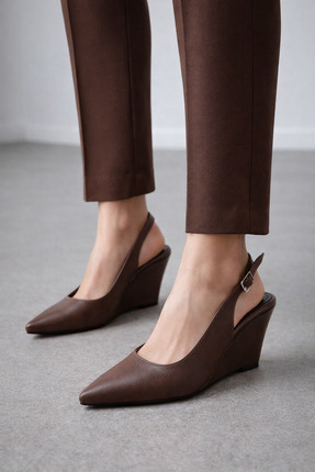 CİMİLİ SHOES Kadın Klasik Topuklu Ayakkabı Dolgu Topuk 7 Santim