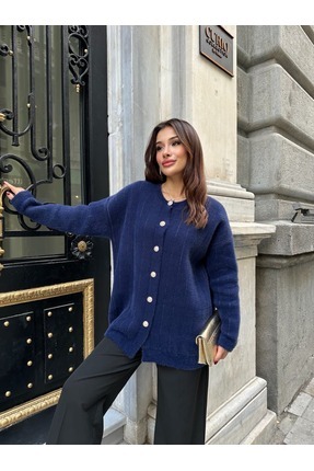 GİMAY TRİKO İnci Düğmeli Simli Hırka