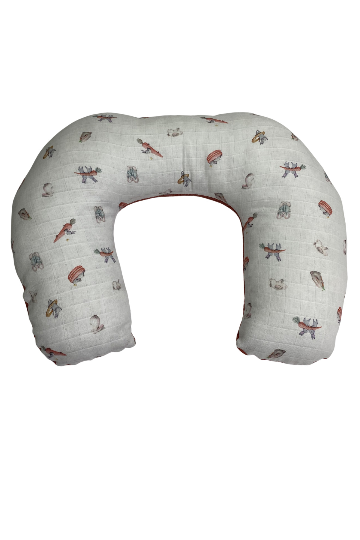 Happy Baby Dikiş Atölyesi Emzirme Yastığı C Yastık Çift Taraflı Bebek Destek Minderi Hamile Yastığı Müslin Waffle Yenidoğan fotoğrafı 3 (önizleme)