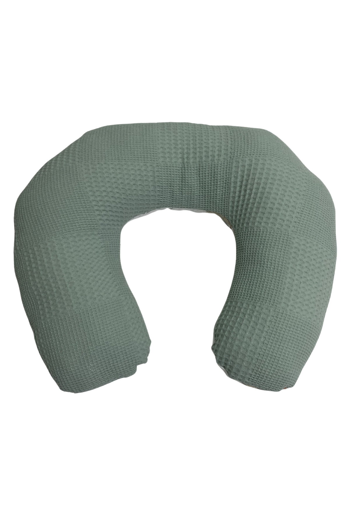 Happy Baby Dikiş Atölyesi Emzirme Yastığı C Yastık Çift Taraflı Bebek Destek Minderi Hamile Yastığı Müslin Waffle Yenidoğan fotoğrafı 4 (önizleme)