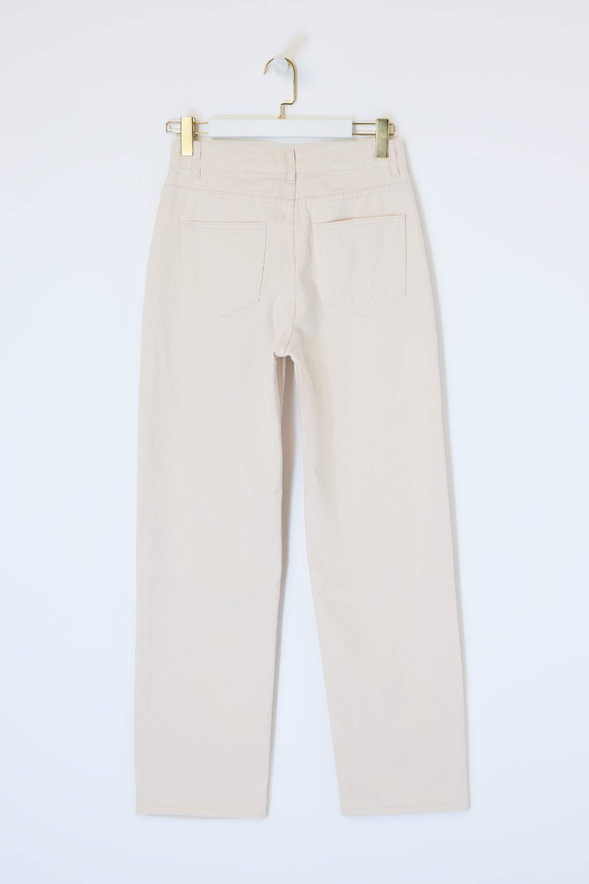 Trendyolmilla  Ekru Yüksek Bel YENİ MOM %100 Pamuk Non-Stretch Jeans TWOAW26JE00273 - Görsel 6