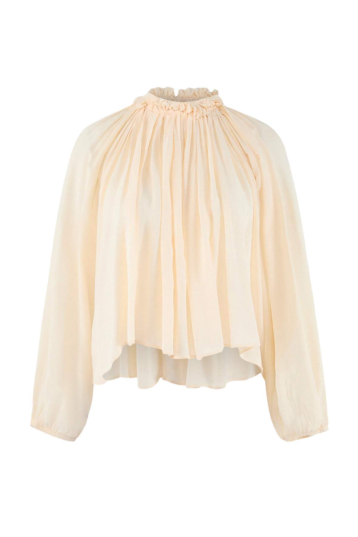 Trendyol Collection Ανοιχτό κίτρινο χρώμα, με δεμένο γιακά, φούντες και ραφές...