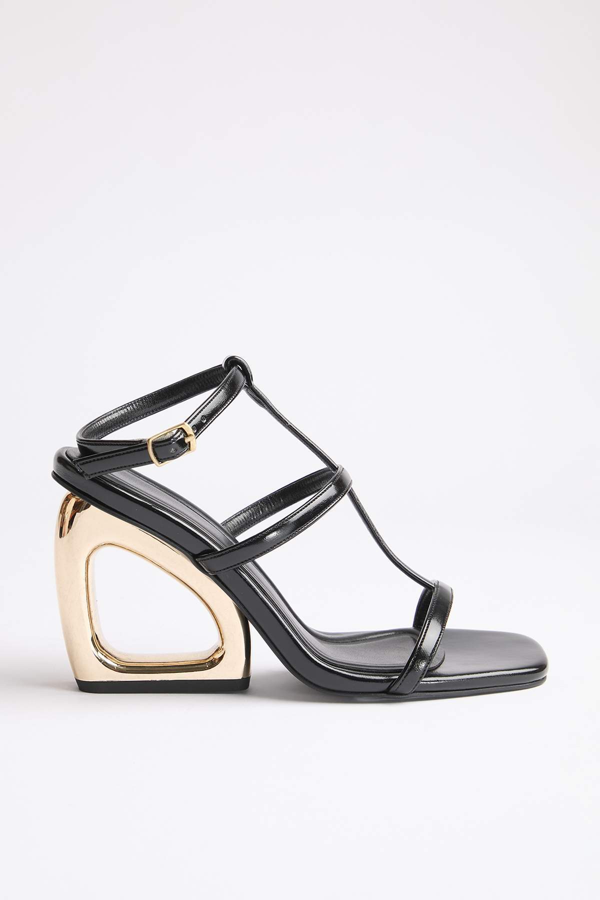 TRENDYOL SHOES Klassische Damenschuhe mit Absatz in Schwarz und Gold, 8,5 cm,...
