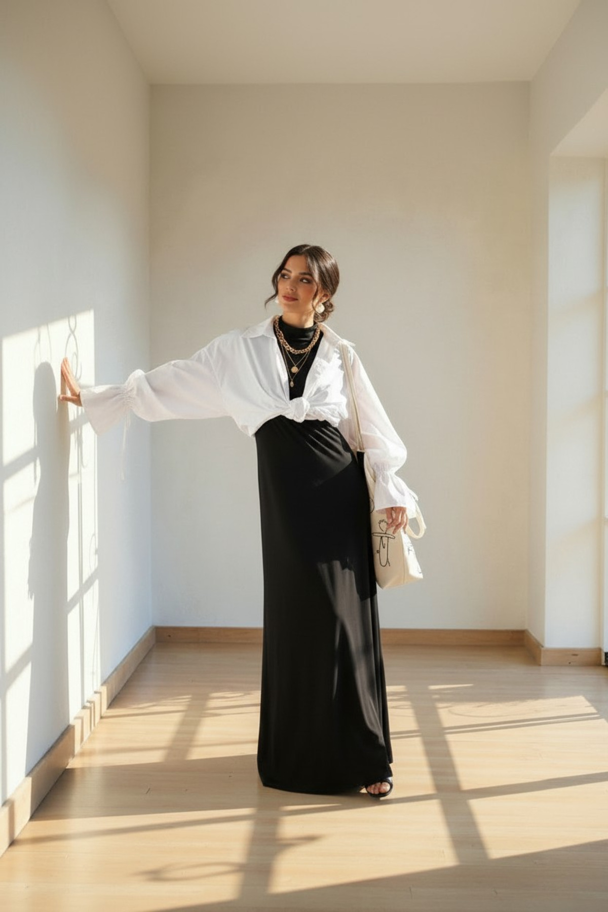 ENDAMIM  Yarım Yaka Kolsuz Rahat Kalıp Esnek Penye Kumaş Elbise Astar / Içlik - Görsel 6