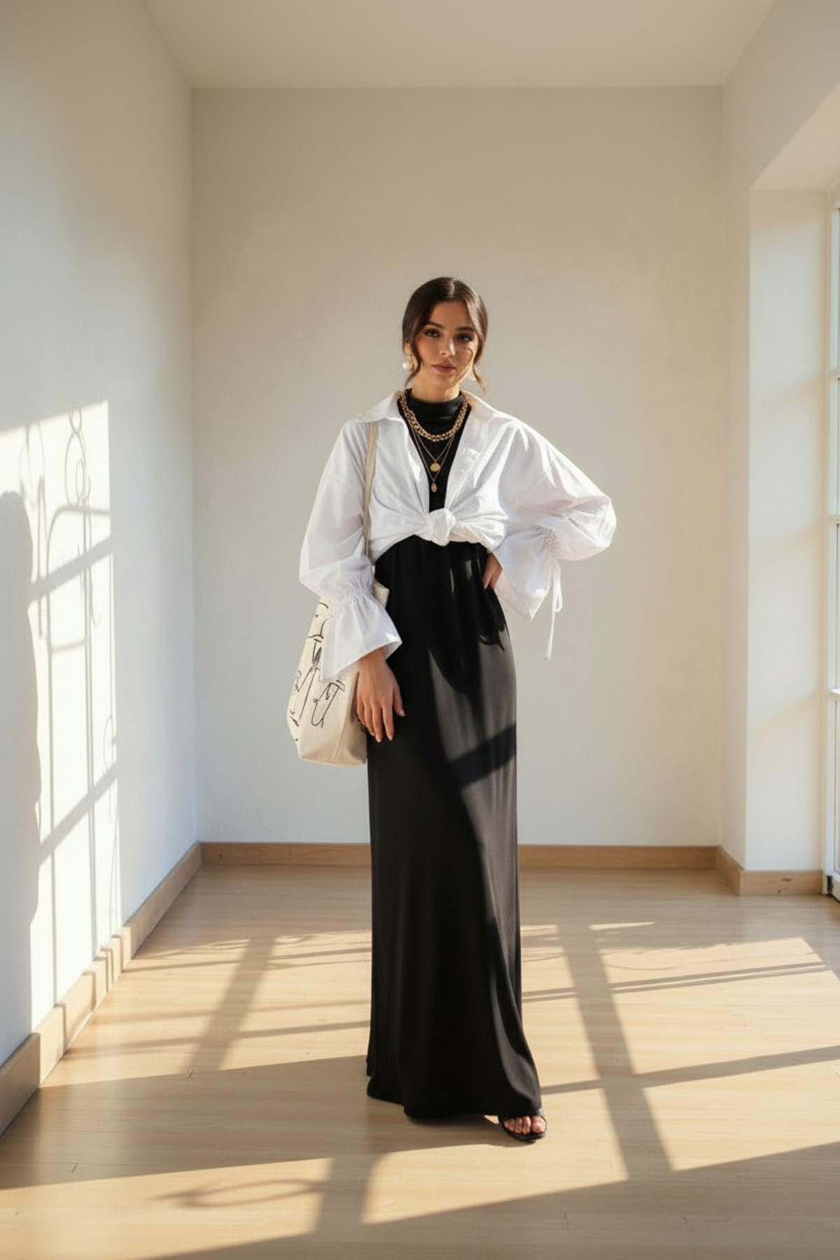 ENDAMIM  Yarım Yaka Kolsuz Rahat Kalıp Esnek Penye Kumaş Elbise Astar / Içlik - Görsel 8