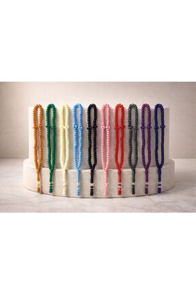 SHR 40 Adet Karışık Renk 8 mm Hediyelik Namaz Tesbihi (Zikir) Hediyelik Tesbih