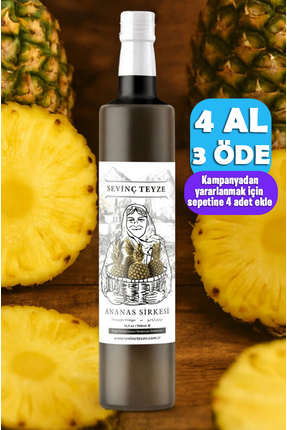 Organik Teyze Sevinç Teyze Doğal Fermantasyon Ananas Sirkesi, Pineapple Vineg...