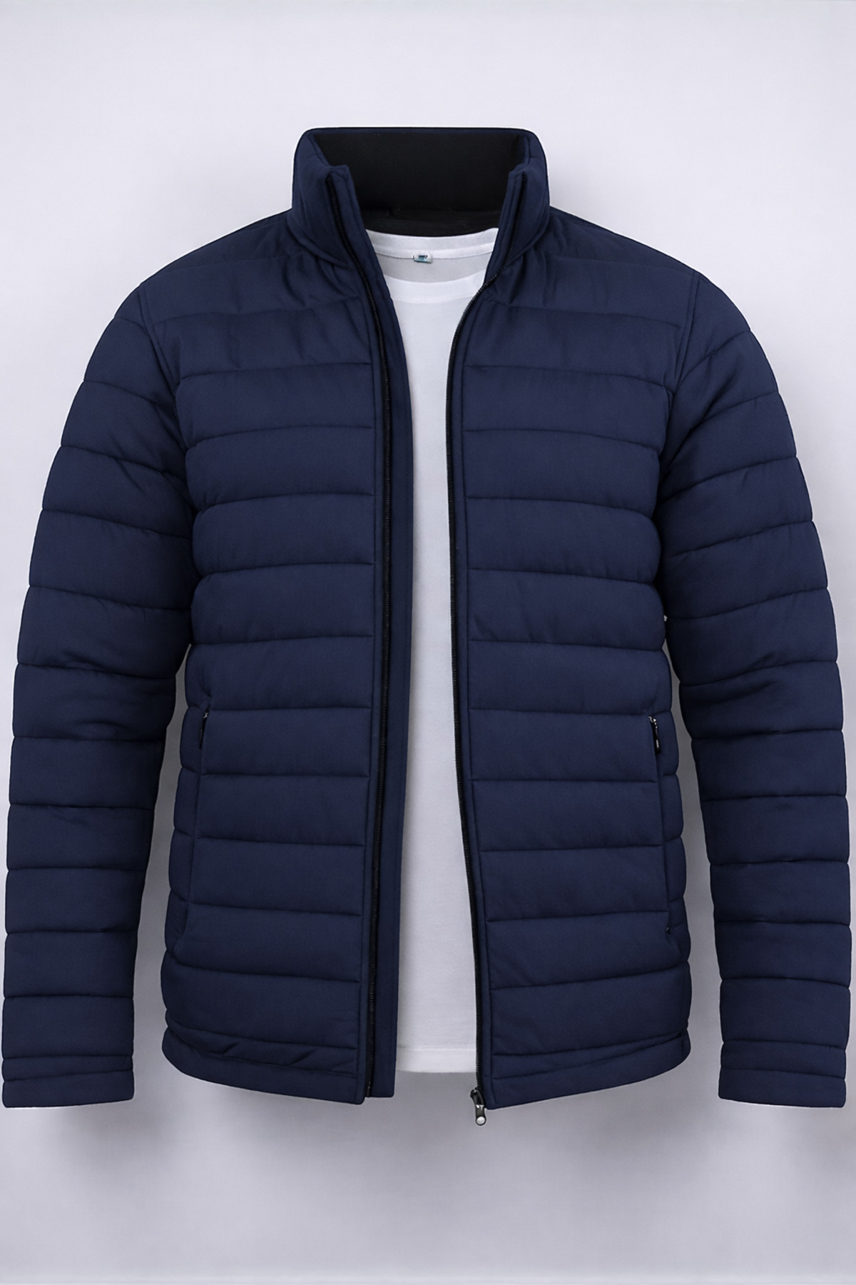 Gameyal  Erkek Lacivert Kapitone Astarlı Çift Cepli Şişme Mont