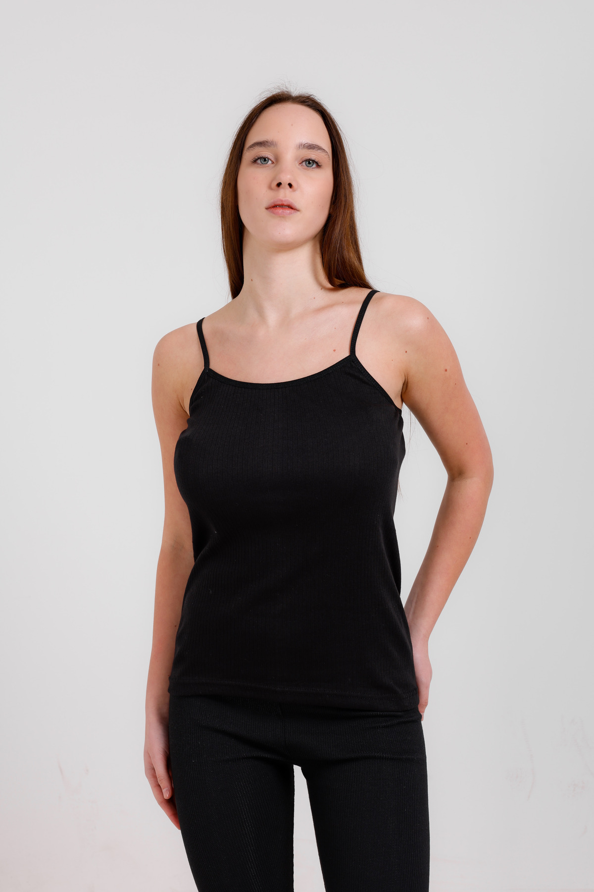 Clara Butik  3'lü Basic Ip Askı Atlet - Görsel 2