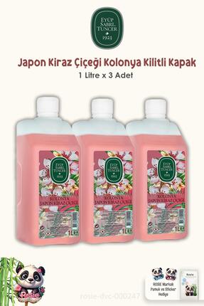 Eyüp Sabri Tuncer Japon Kiraz Çiçeği Kolonyası Yedek Şişe 3 Adet 1 lt ve ROSIE