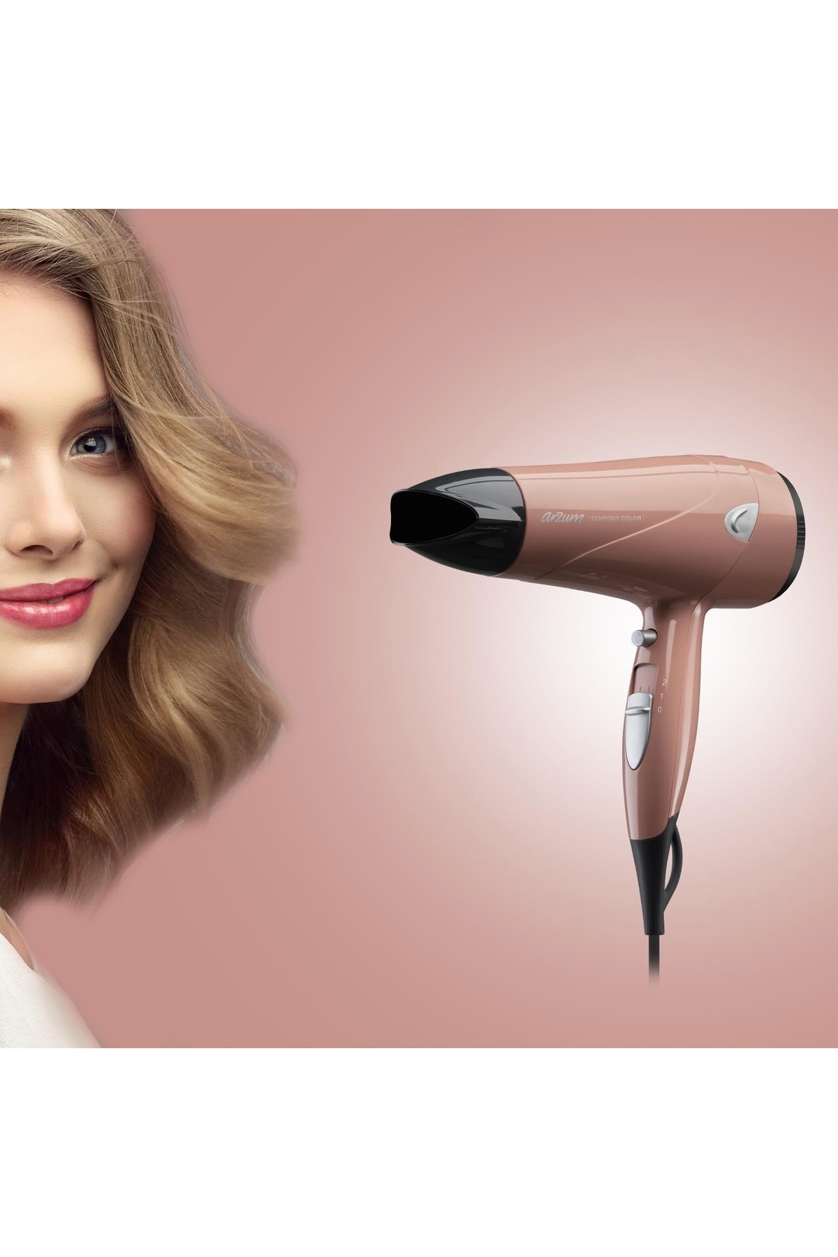 سشوار رنگی سنفونی AR5014-AG، مناسب برای عصر و شب — 8690010400772 — تصویر 2 از 3