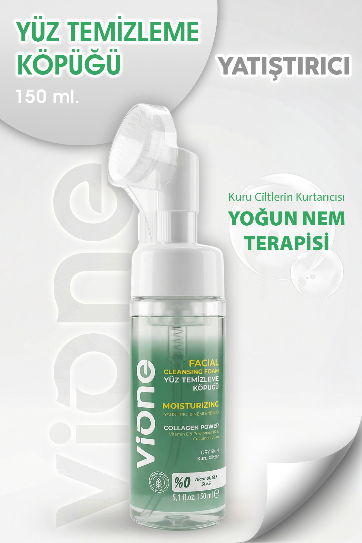 3lü Set Yüz Temizleme Köpüğü 150ml Özel Fırçalı — PR01413 — تصویر 4 از 4