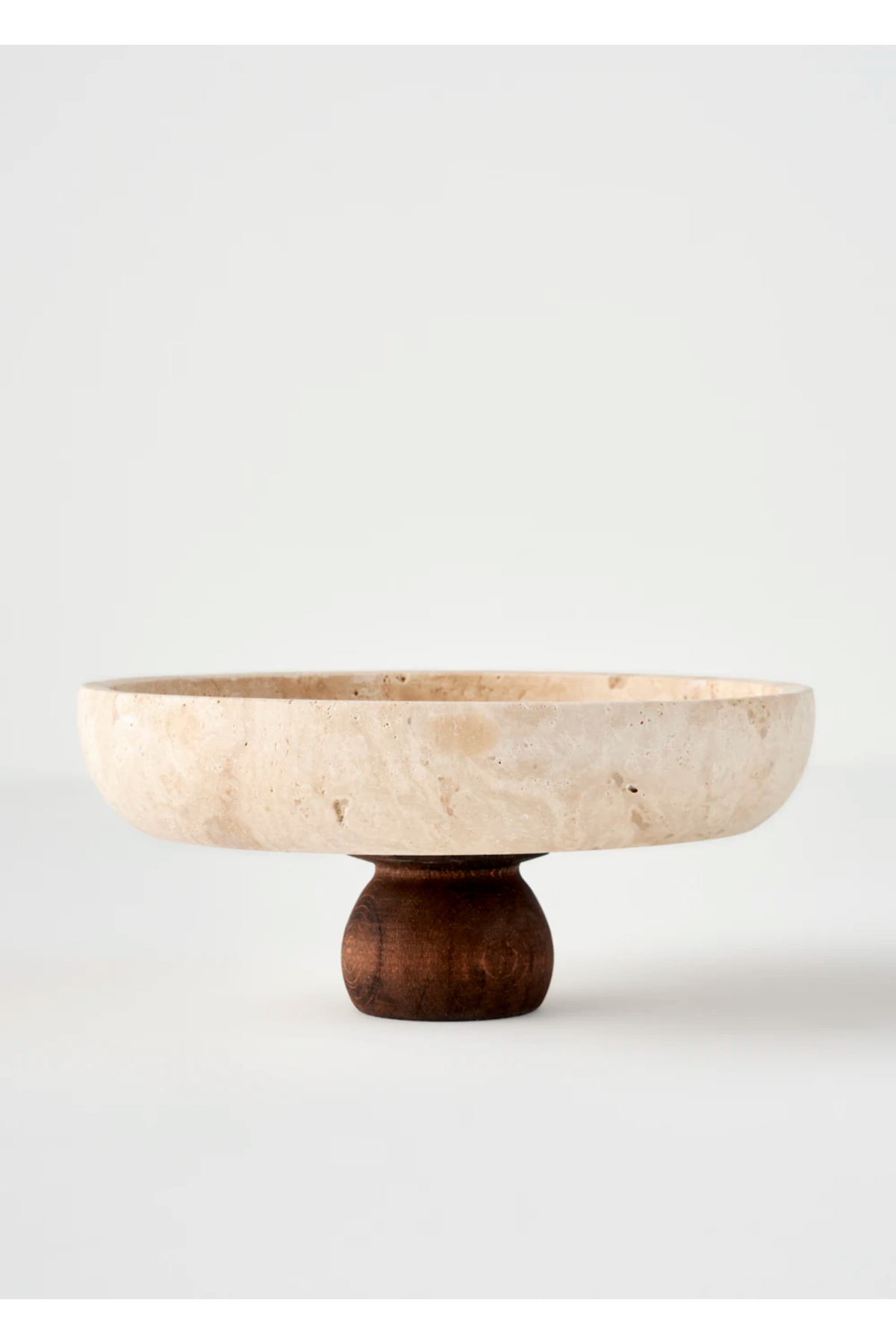 Ephesus Travertine Footed Presentation Bowl Natural (25 cm)
